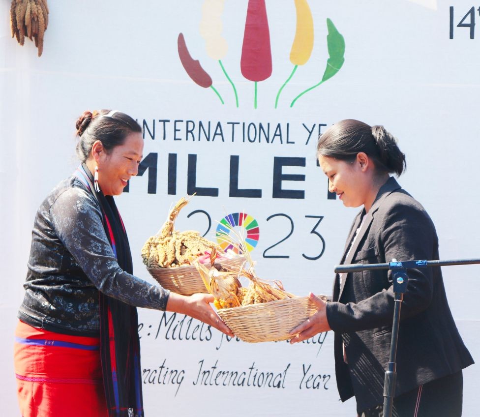 Farmers exchange seeds during the 14th Biodiversity Festival held at NEN Resource Centre, Chizami, Phek on March 7. (Photo Courtesy: NEN)